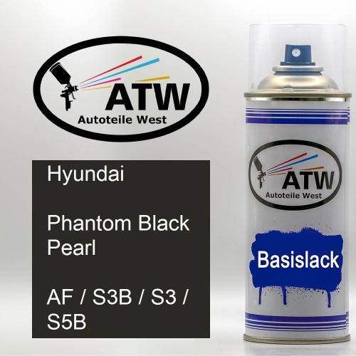 Hyundai, Phantom Black Pearl, AF / S3B / S3 / S5B: 400ml Sprühdose, von ATW Autoteile West.